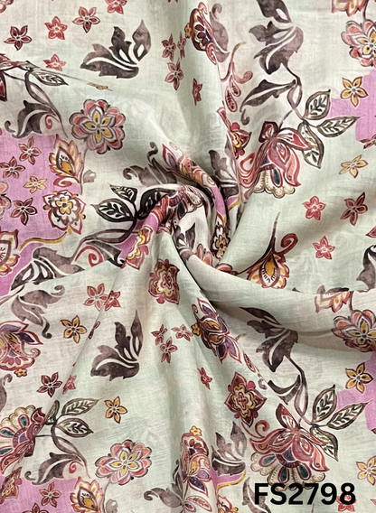 FS2798 | Pure Mal Chanderi Cotton Suit | Casual wear | Summer Suits | Regular wear