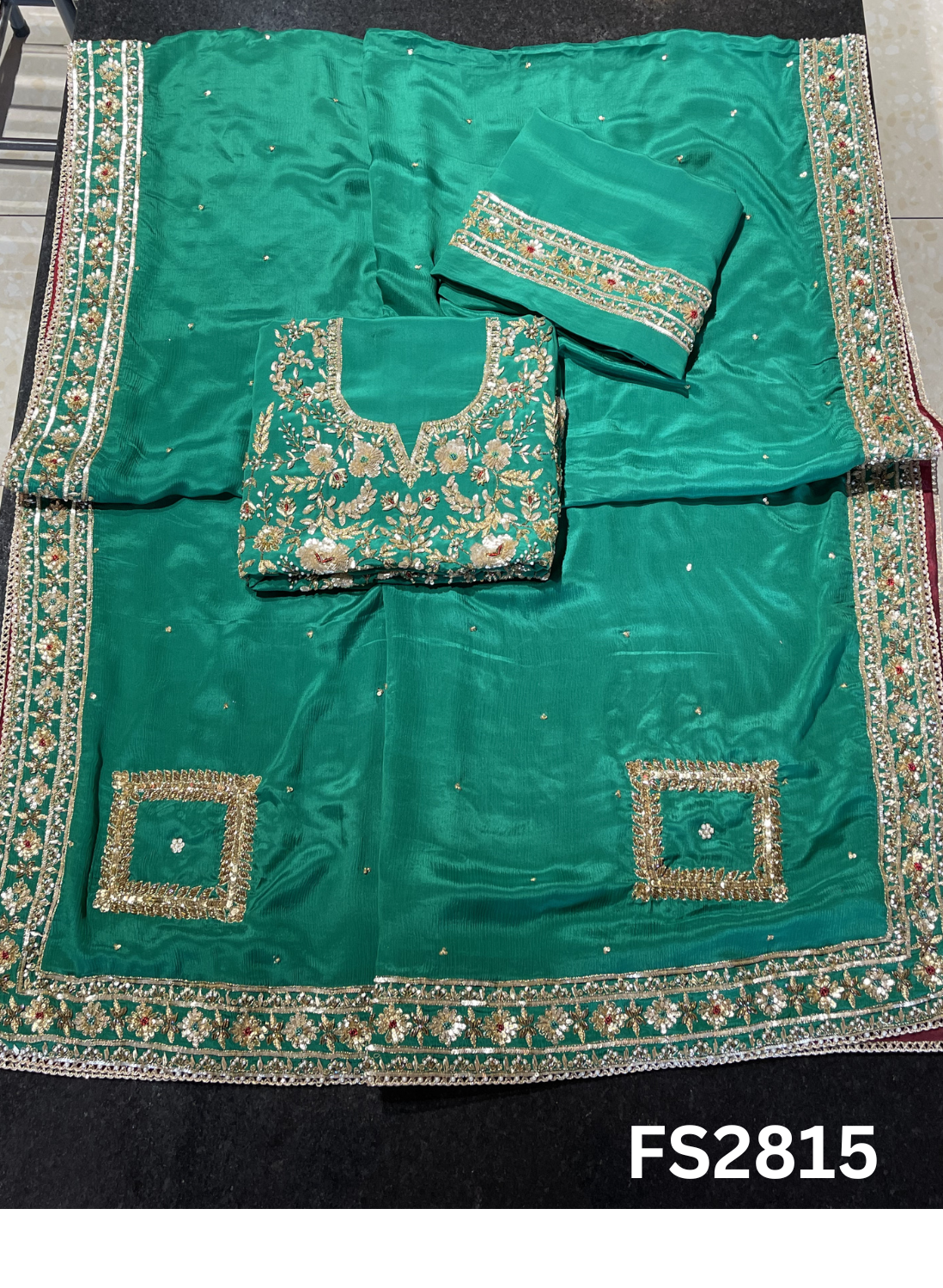 FS2815 |  Pure Crepe Suit | Bridal Suit | Party Wear | Wedding | Festival | Celebrity | Ring Ceremony