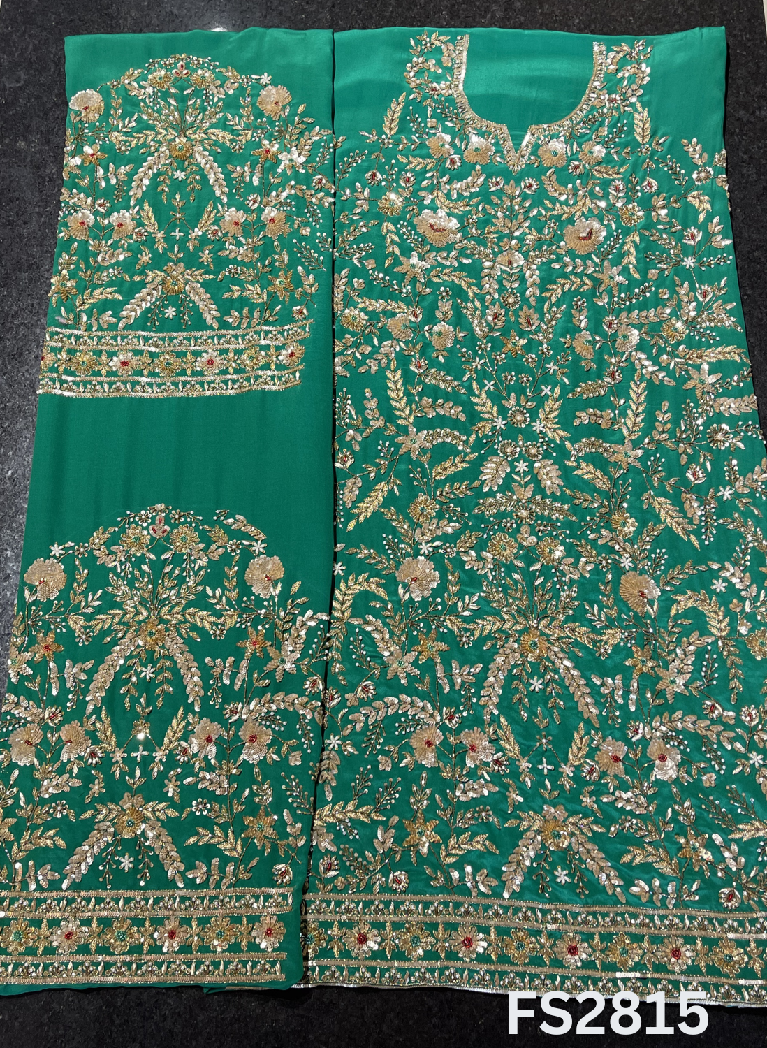 FS2815 |  Pure Crepe Suit | Bridal Suit | Party Wear | Wedding | Festival | Celebrity | Ring Ceremony