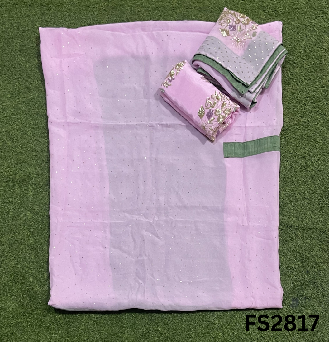 FS2817 | Satin Organza Suit | Party Wear | Wedding | Jaggo | Ring Ceremony | Festival