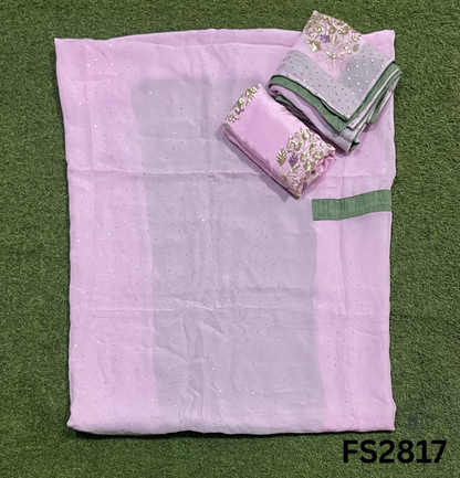 FS2817 | Satin Organza Suit | Party Wear | Wedding | Jaggo | Ring Ceremony | Festival