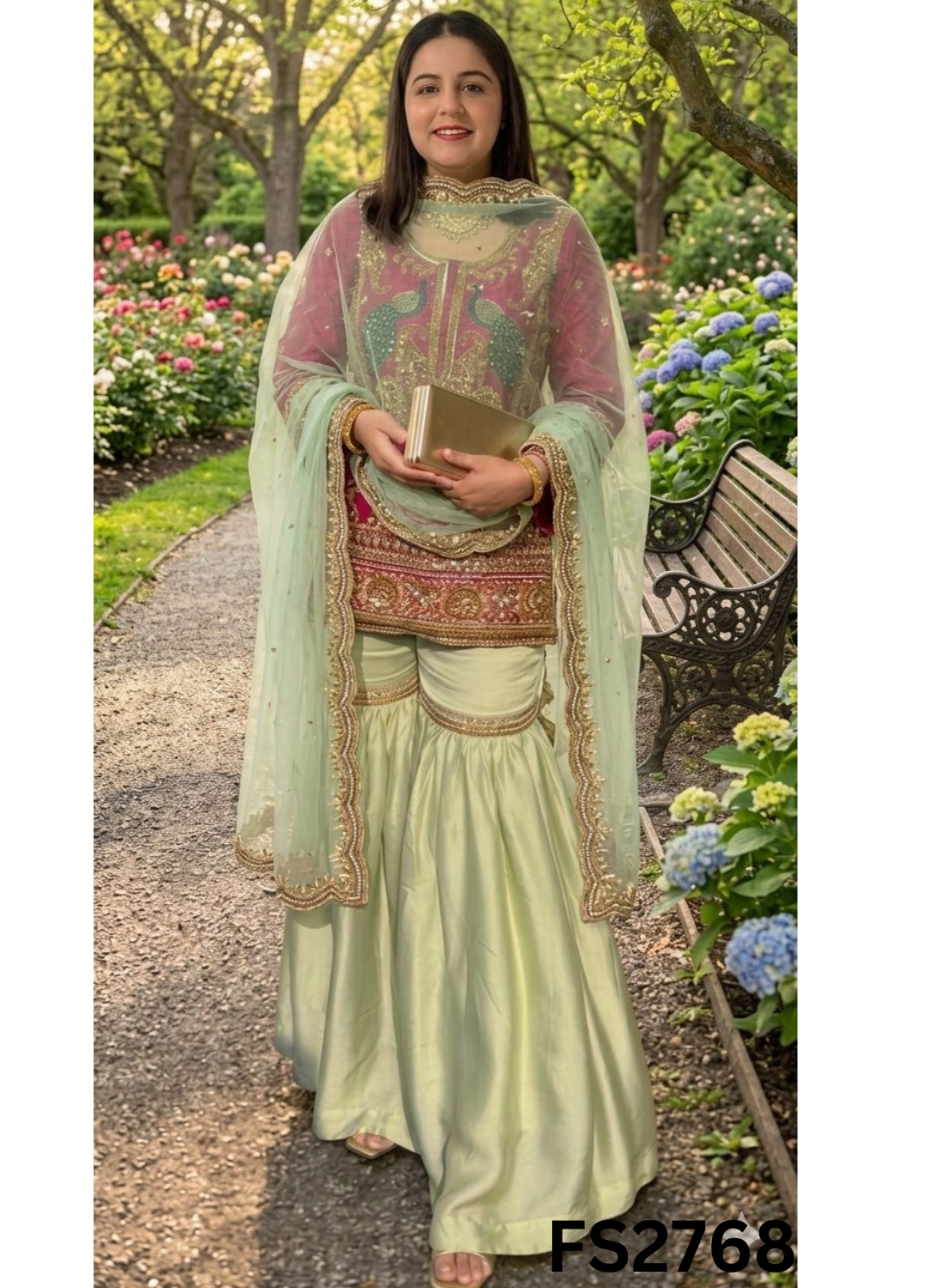 FS2768 | Silk | Party Wear | Wedding | Jaggo | Ring Ceremony | Festival | Contrast |