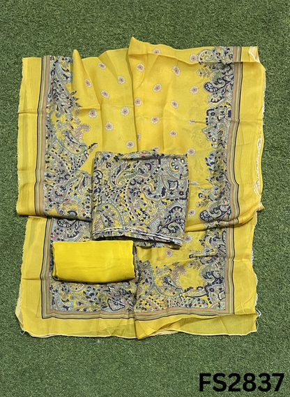 FS2837 | Twill Organza Suit | Party Wear | Wedding | Jaggo | Ring Ceremony | Festival
