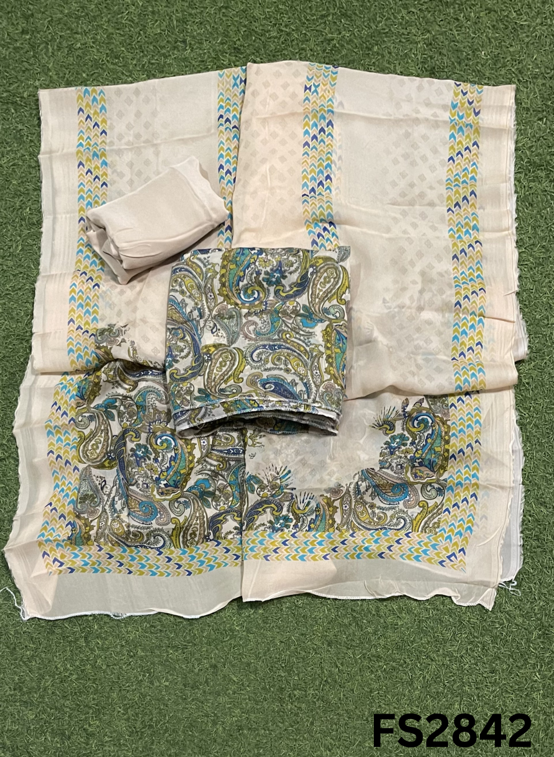 FS2842 | Twill Organza Suit | Party Wear | Wedding | Jaggo | Ring Ceremony | Festival