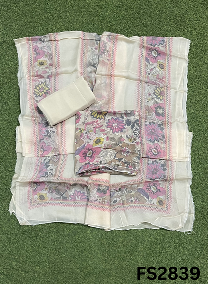 FS2839 | Twill  Organza Suit | Party Wear | Wedding | Jaggo | Ring Ceremony | Festival