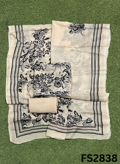 FS2838 | Twill  Organza Suit | Party Wear | Wedding | Jaggo | Ring Ceremony | Festival