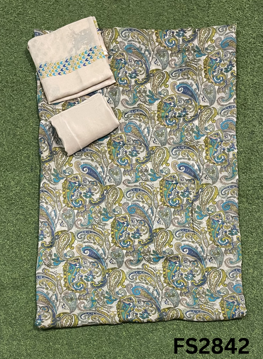 FS2842 | Twill Organza Suit | Party Wear | Wedding | Jaggo | Ring Ceremony | Festival