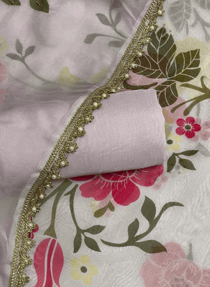 FS714 | Lavender | Organza Suit | Party Wear | Wedding | Jaggo | Ring Ceremony | Festival|