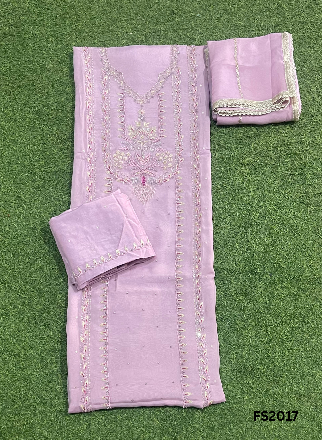 FS2017 | Baby-Pink | Organza | Suit | Wedding | Party Wear | Ring Ceremony | Festival Suit | Allover suit