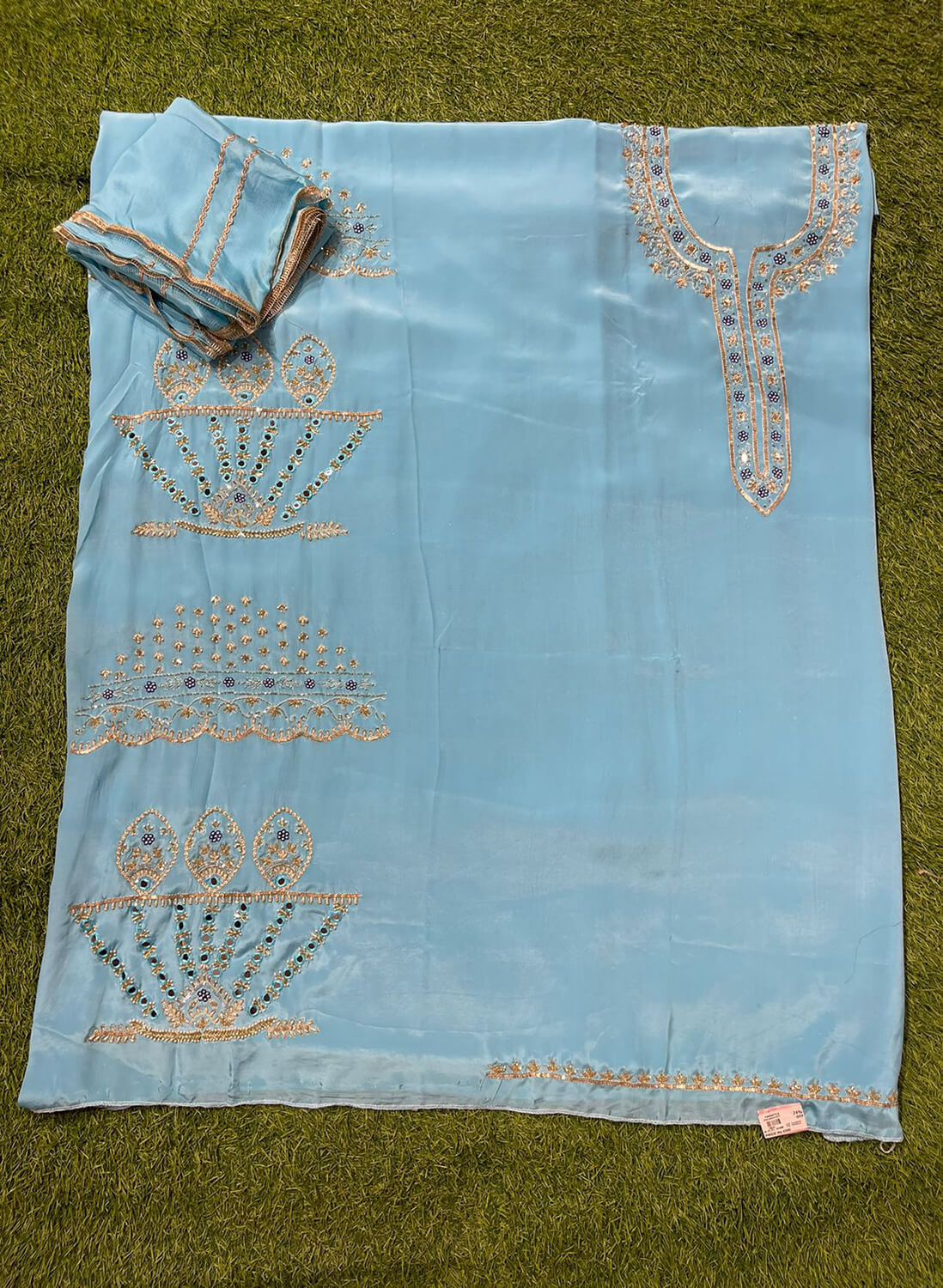 Powder Blue | Crepe Suit | Wedding | Party Wear | Ring Ceremony | Festival Suit | Jaggo Suit