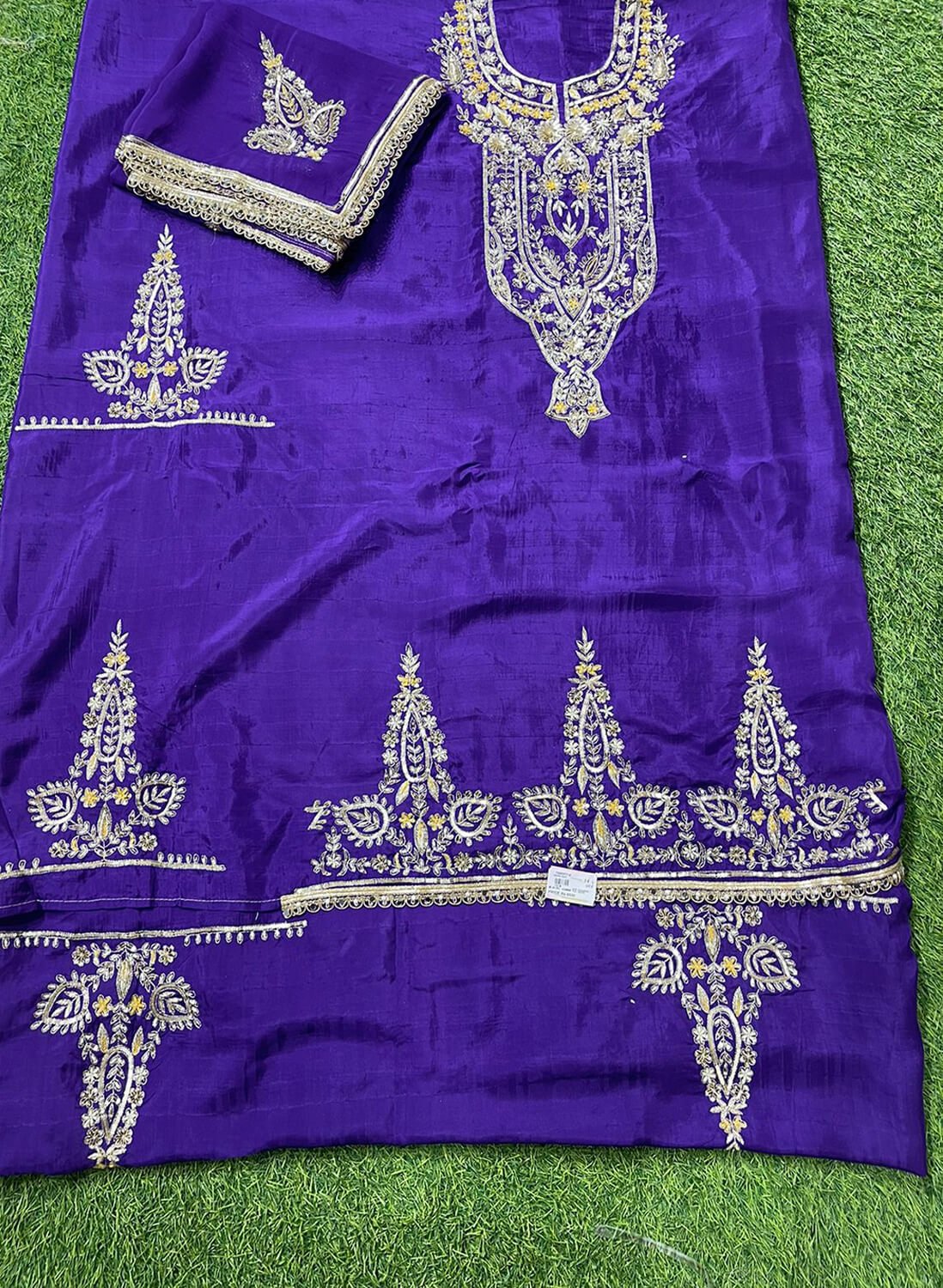 Purple | Raw Silk | Party Wear | Wedding | Jaggo | Ring Ceremony | Festival