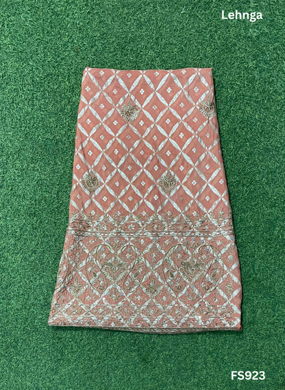 FS923 | Rust | Raw Silk | Kurti-Lehnga | Party Wear | Wedding | Jaggo | Festival