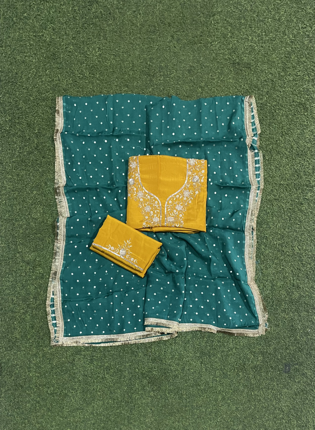 FS2610 | Yellow | Raw Silk | Party Wear | Wedding | Jaggo | Ring Ceremony | Festival