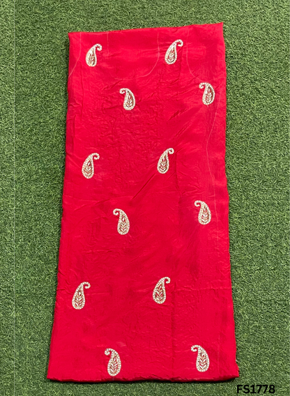 FS1778 | Red | Raw Silk Suit | Bridal Suit | Party Wear | Wedding | Jaggo | Festival