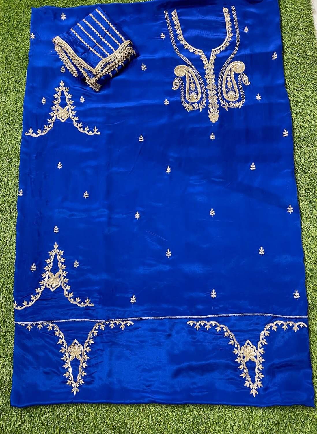 Royal Blue Crepe Suit | Party Wear | Wedding | Jaggo | Ring Ceremony | Festival