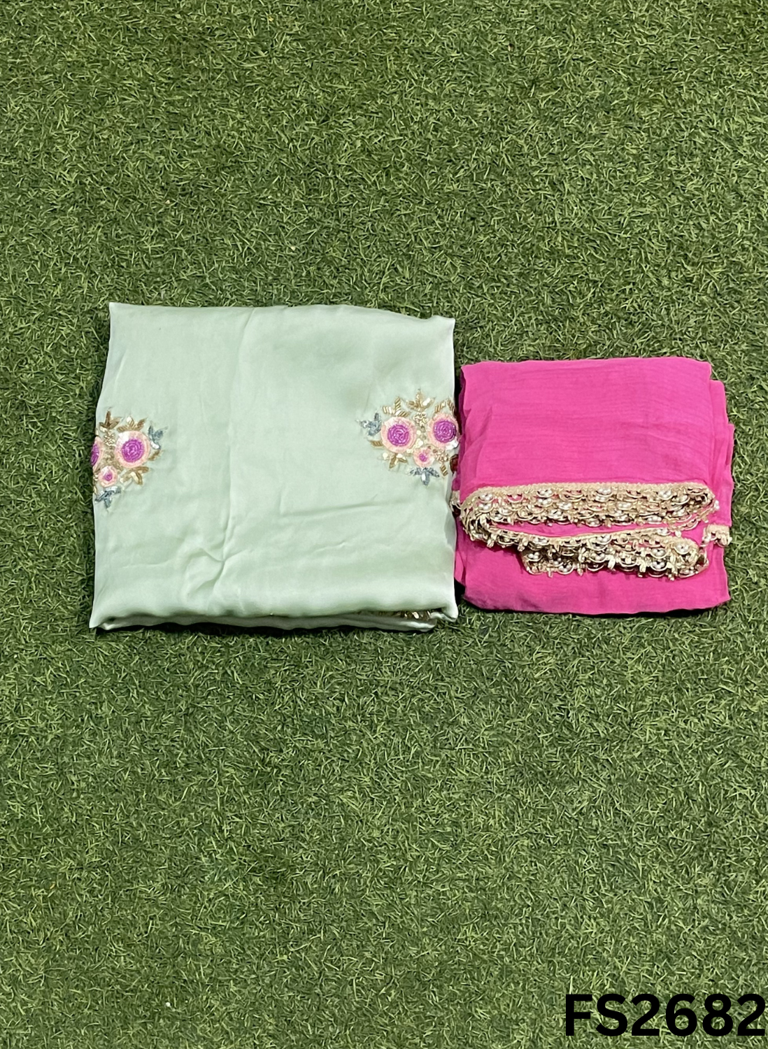 FS2682 | Satin Crepe | Party Wear | Wedding | Jaggo | Ring Ceremony | Festival