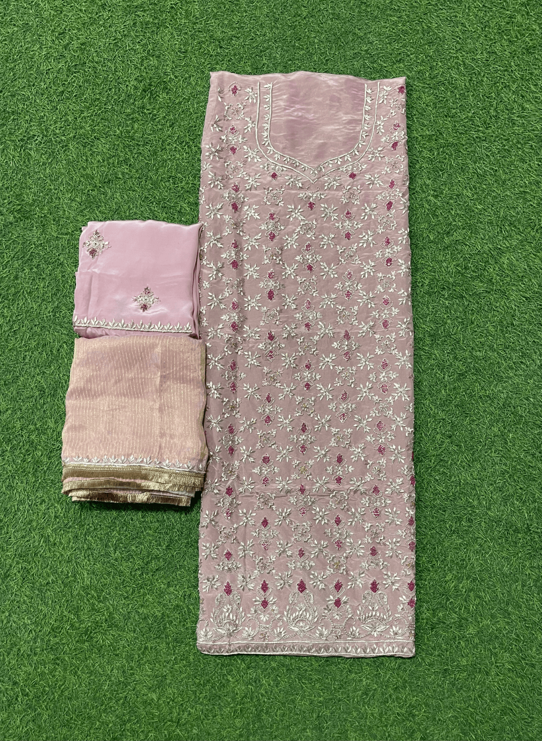 Baby-Pink |  Shimmer Suit | Party Wear | Wedding | Jaggo | Ring Ceremony | Festival | FS235