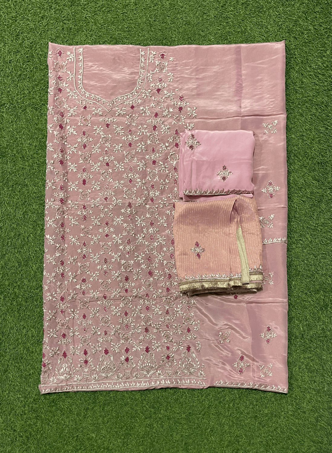 Baby-Pink |  Shimmer Suit | Party Wear | Wedding | Jaggo | Ring Ceremony | Festival | FS235
