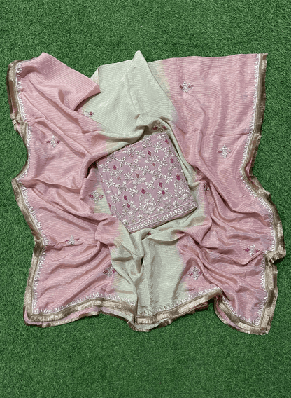 Baby-Pink |  Shimmer Suit | Party Wear | Wedding | Jaggo | Ring Ceremony | Festival | FS235