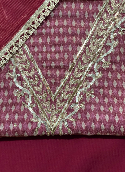 Shimmer Suit | Party Wear | Wedding | Jaggo | Ring Ceremony | Festival FS100