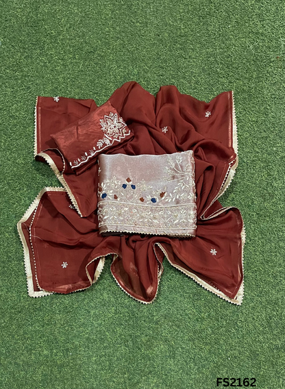 FS2162 | Shimmer Suit | Party Wear | Wedding | Jaggo | Ring Ceremony | Festival