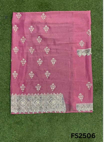 FS2506 |  Pink | Shimmer Suit | Party Wear | Wedding | Jaggo | Ring Ceremony | Festival