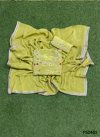 FS2481 | Pista | Shimmer Suit | Party Wear | Wedding | Jaggo | Ring Ceremony | Festival