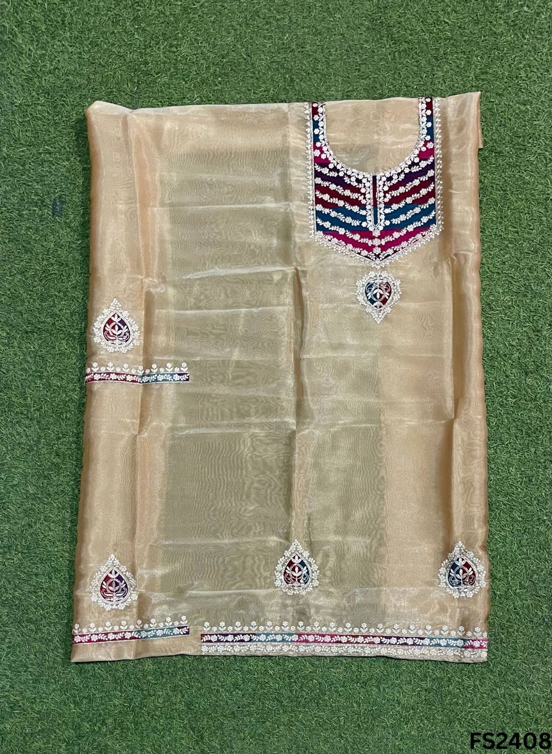 FS2408 | Golden |  Shimmer Suit | Party Wear | Wedding | Jaggo | Ring Ceremony | Festival|