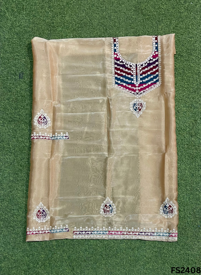 FS2408 | Golden |  Shimmer Suit | Party Wear | Wedding | Jaggo | Ring Ceremony | Festival|