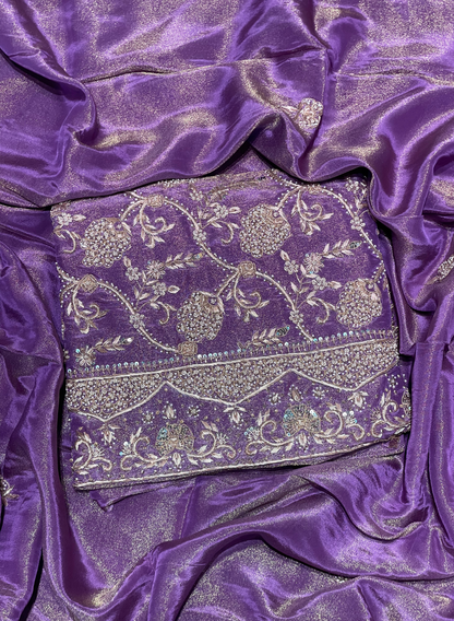FS130 | Purple | Shimmer Suit | Party Wear | Wedding | Jaggo | Ring Ceremony | Festival |