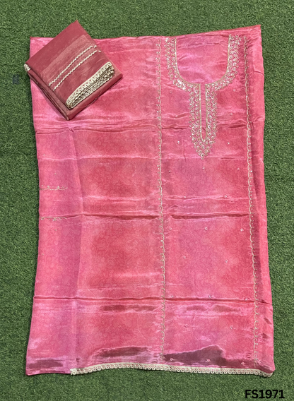 FS1971 | Self-Print | Shimmer Suit | Party Wear | Wedding | Jaggo | Ring Ceremony | Festival