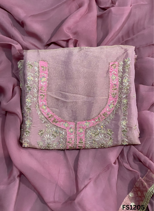 FS1205 | Baby-Pink | Shimmer Suit | Party Wear | Wedding | Jaggo | Ring Ceremony | Festival