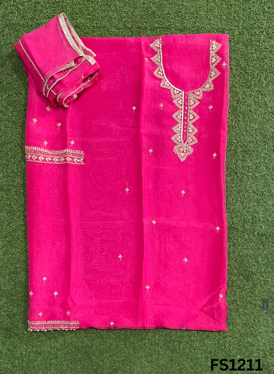 FS1211  | Hot-Pink  | Glass Shimmer Suit | Party Wear | Wedding | Jaggo | Ring Ceremony | Festival  FS