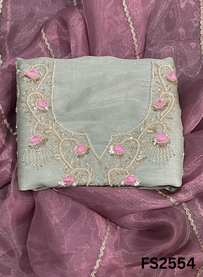 FS2554 | SKY BLUE | Shimmer Suit | Party Wear | Wedding | Jaggo | Ring Ceremony | Festival |
