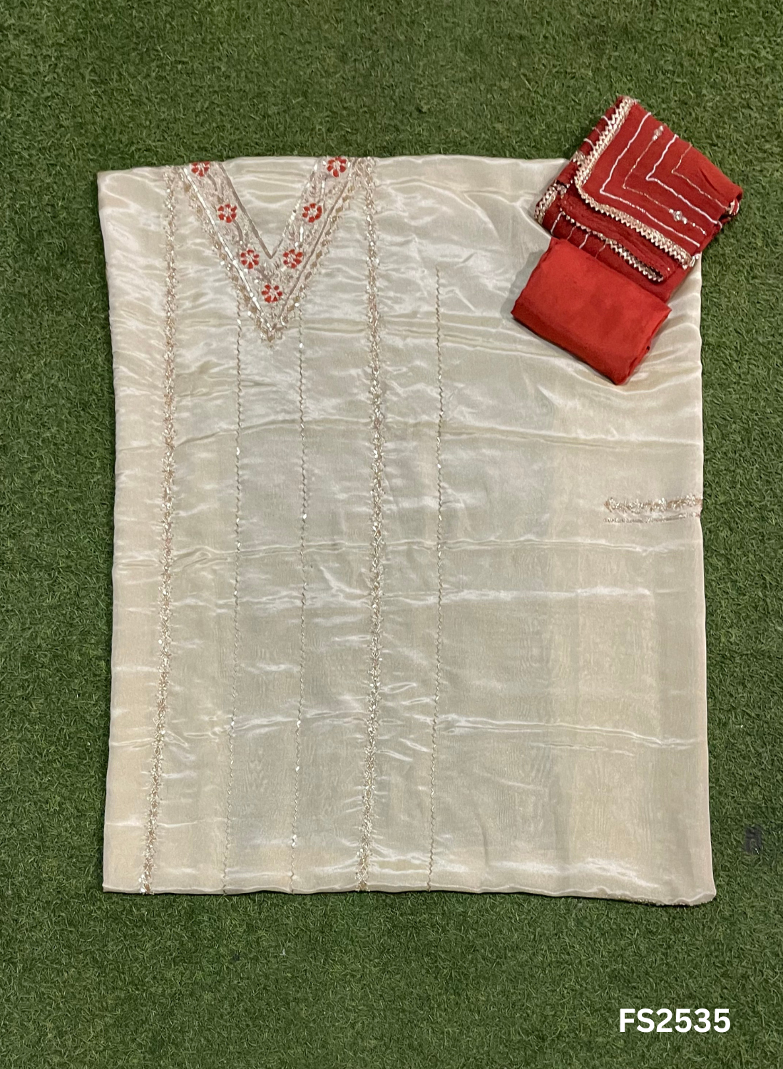 FS2535 | Rust |Shimmer Suit | Party Wear | Wedding | Jaggo | Ring Ceremony | Festival