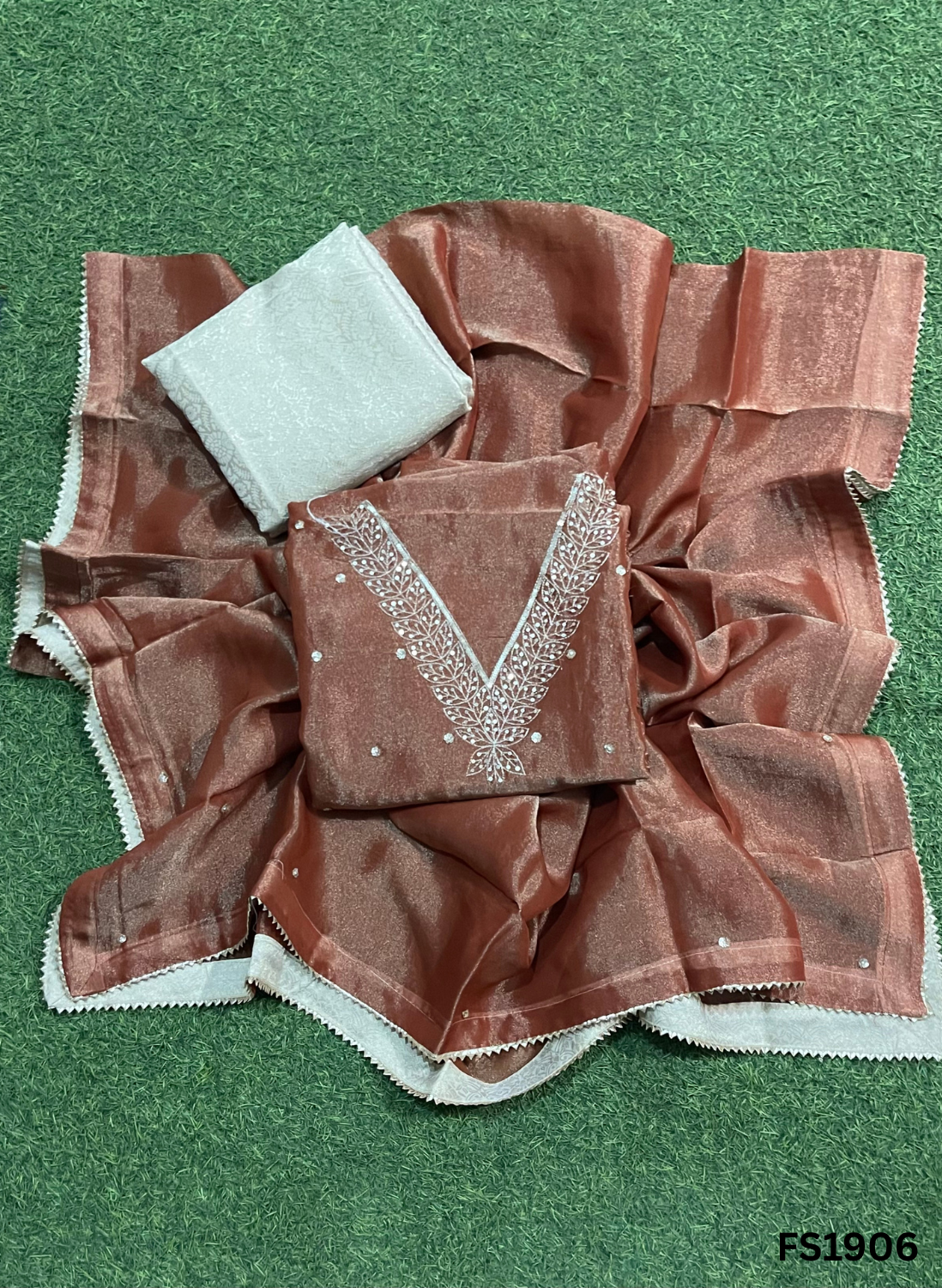 FS1906 | Shimmer Suit | Party Wear | Wedding | Jaggo | Ring Ceremony | Festival