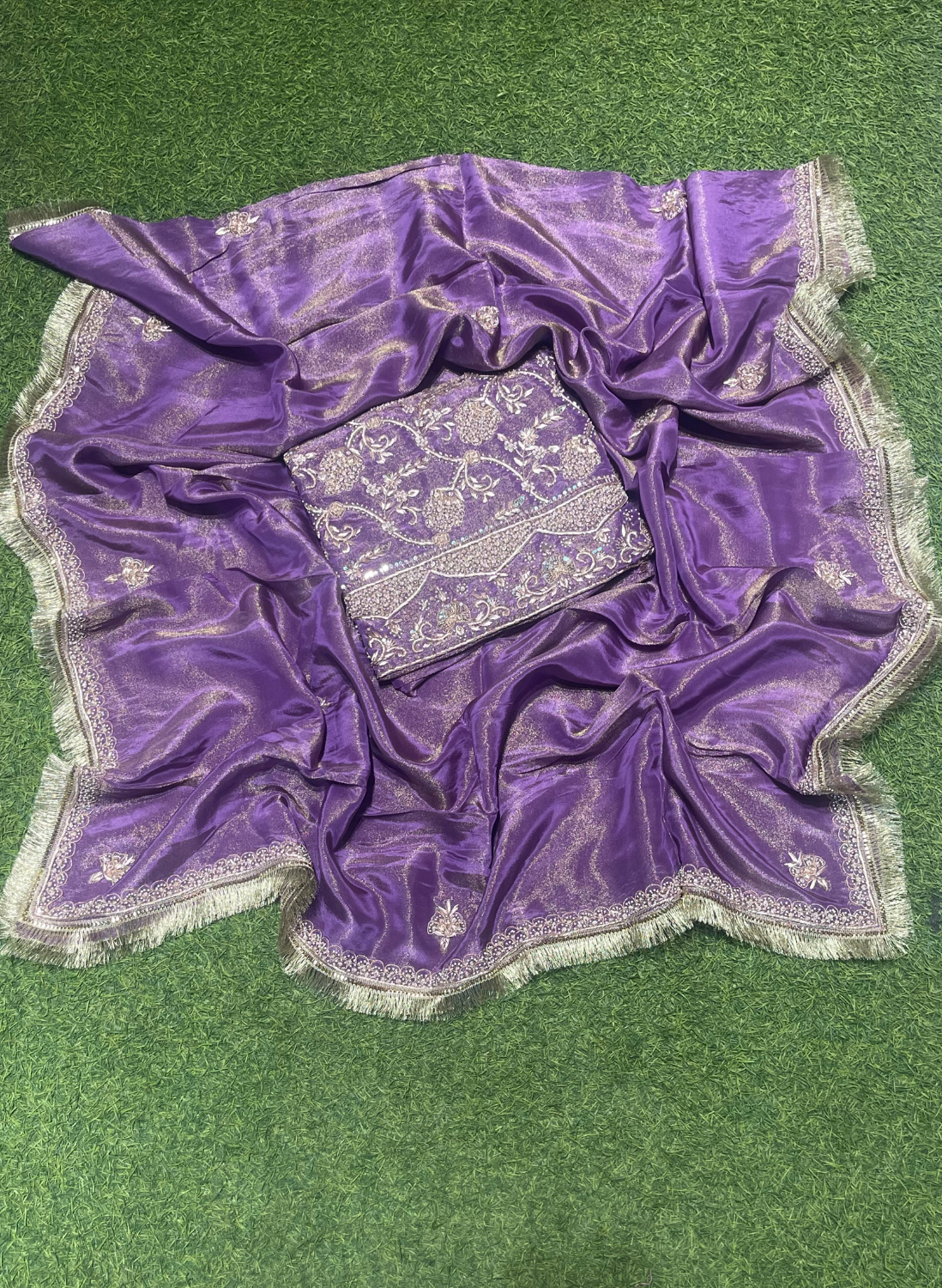 FS130 | Purple | Shimmer Suit | Party Wear | Wedding | Jaggo | Ring Ceremony | Festival |