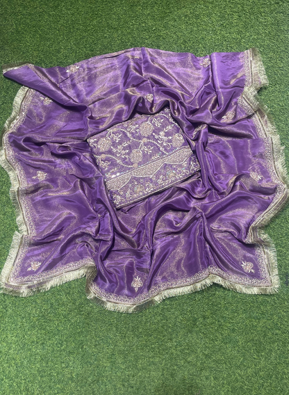 FS130 | Purple | Shimmer Suit | Party Wear | Wedding | Jaggo | Ring Ceremony | Festival |