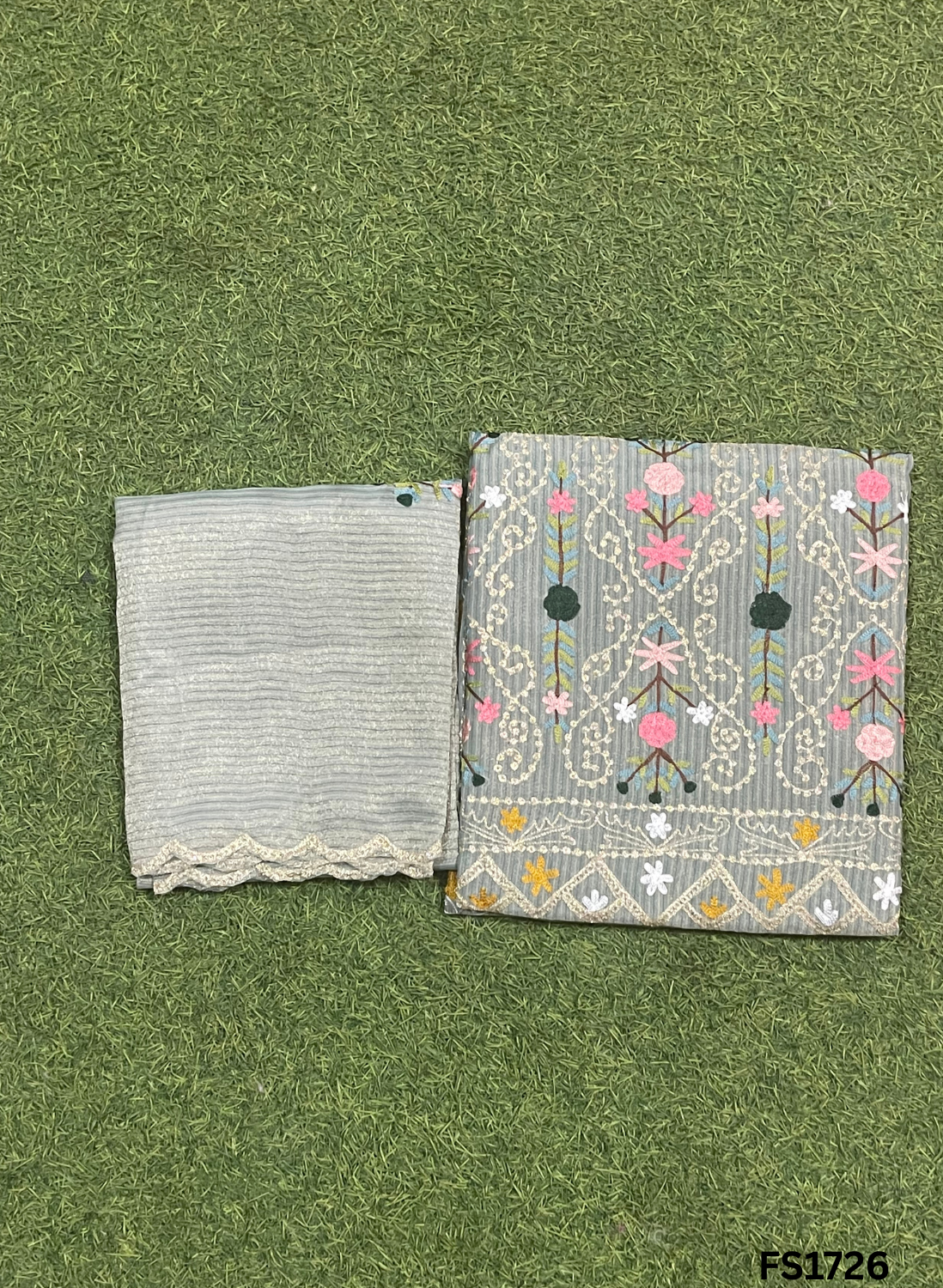 FS1726 | Self-Print | Shimmer Suit | Party Wear | Wedding | Jaggo | Ring Ceremony | Festival