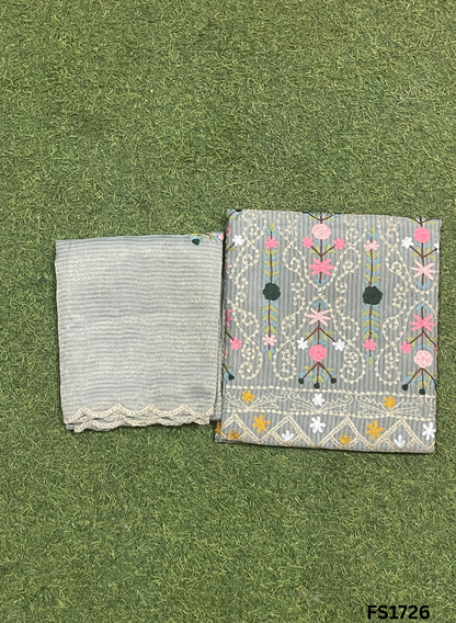 FS1726 | Self-Print | Shimmer Suit | Party Wear | Wedding | Jaggo | Ring Ceremony | Festival