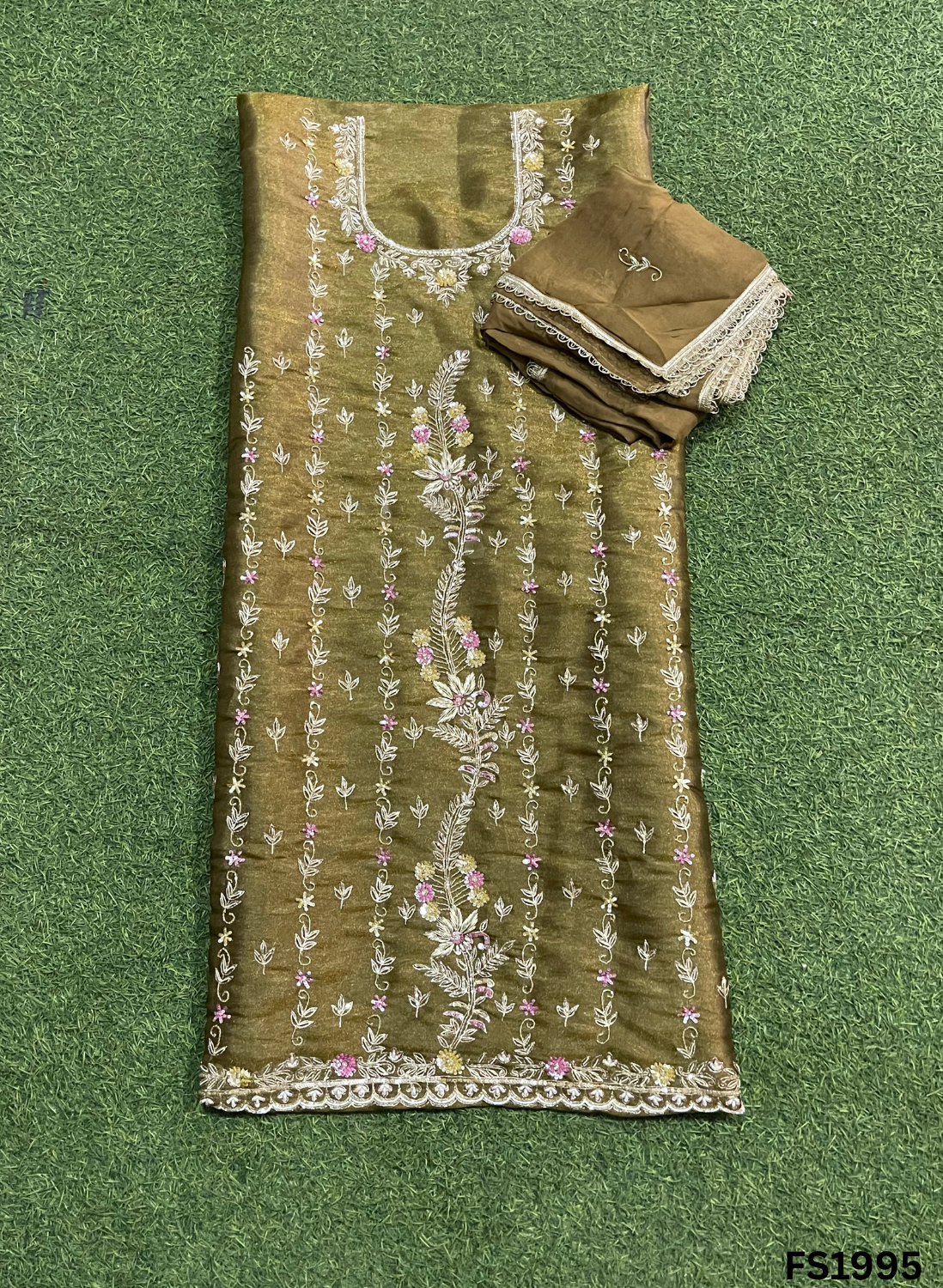 FS1995 | Mehandi | Shimmer suit | Wedding | Party Wear | Jaggo | Ring Ceremony | Festival