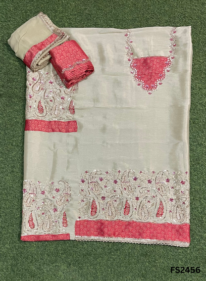 FS2456 | Pista | Shimmer Suit | Party Wear | Wedding | Jaggo | Ring Ceremony | Festival