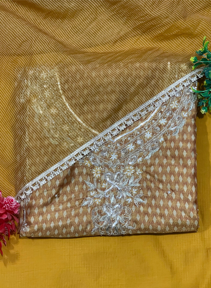 Mustred | Shimmer Suit | Party Wear | Wedding | Jaggo | Ring Ceremony | Festival |