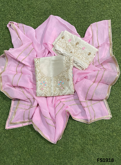 FS1918 | Golden | Shimmer Suit | Party Wear | Wedding | Jaggo | Ring Ceremony | Festival