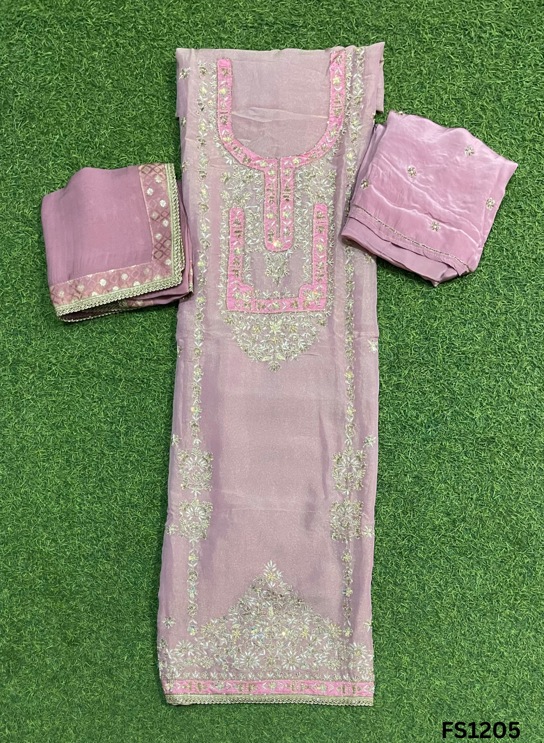 FS1205 | Baby-Pink | Shimmer Suit | Party Wear | Wedding | Jaggo | Ring Ceremony | Festival