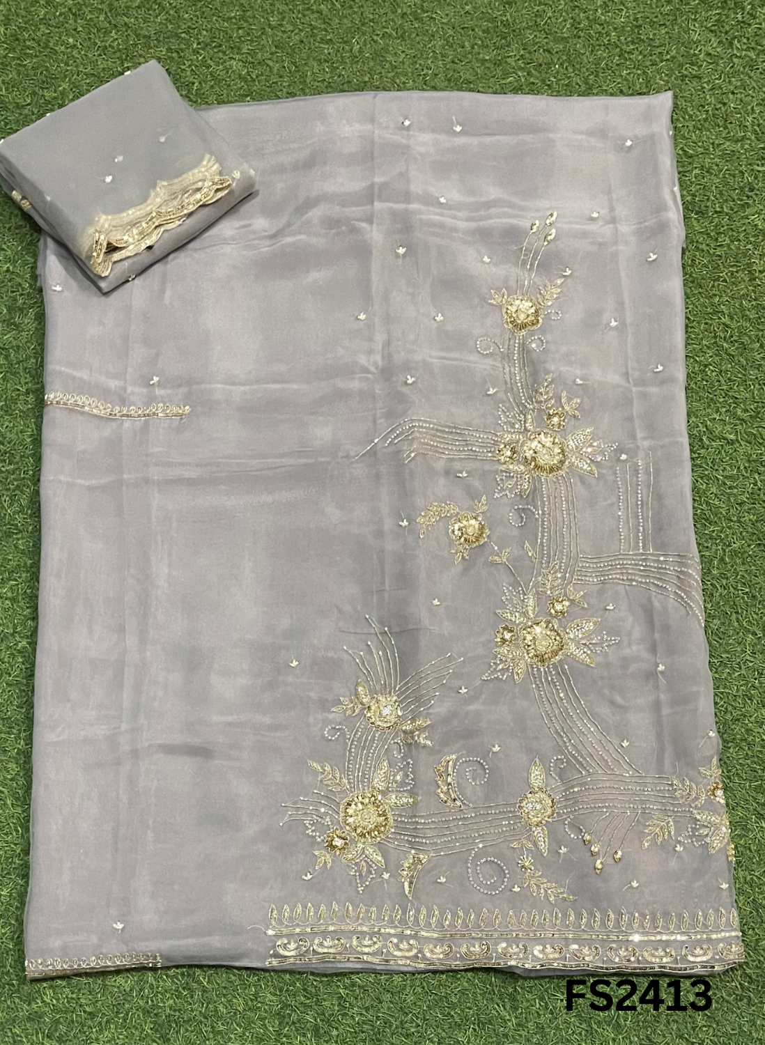 FS2413 | GOLDEN | Shimmer Suit | Party Wear | Wedding | Jaggo | Ring Ceremony | Festival