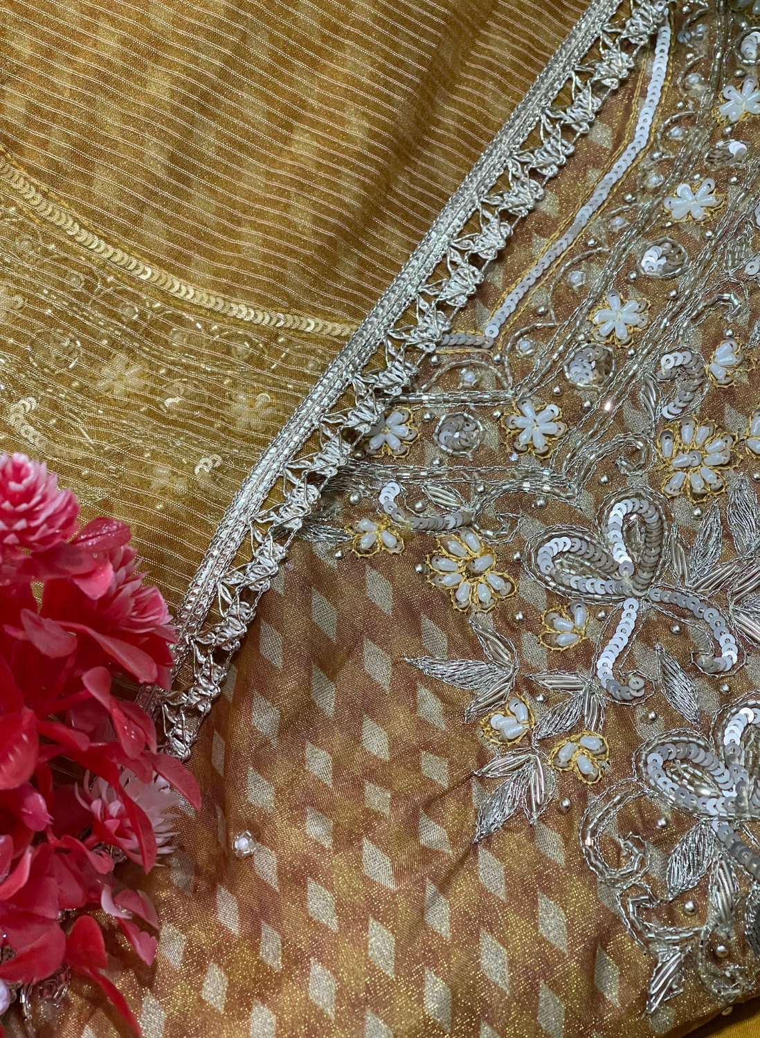 Mustred | Shimmer Suit | Party Wear | Wedding | Jaggo | Ring Ceremony | Festival |