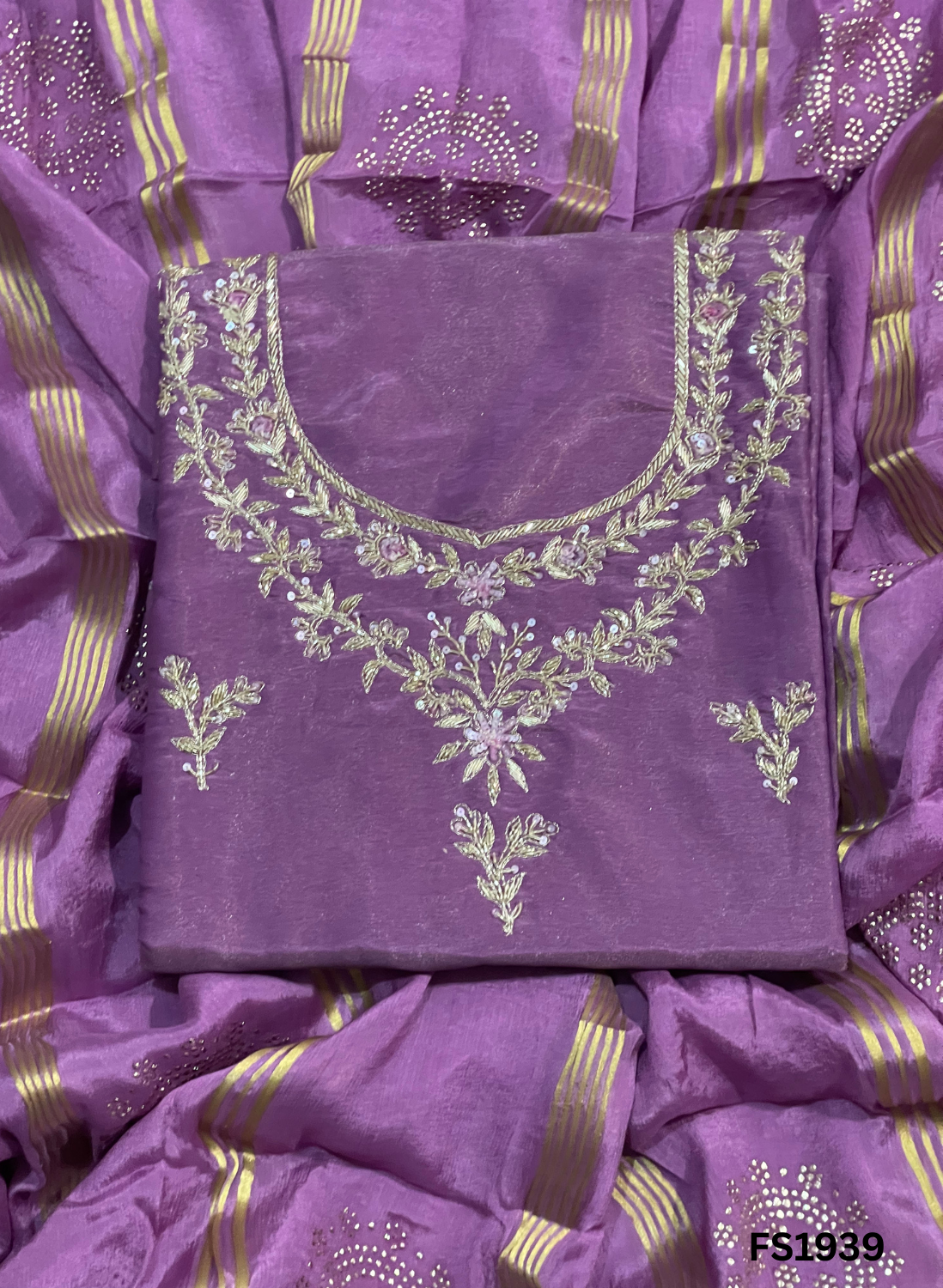 FS1939 | Purple | Shimmer Suit | Party Wear | Wedding | Jaggo | Ring Ceremony | Festival