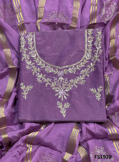 FS1939 | Purple | Shimmer Suit | Party Wear | Wedding | Jaggo | Ring Ceremony | Festival