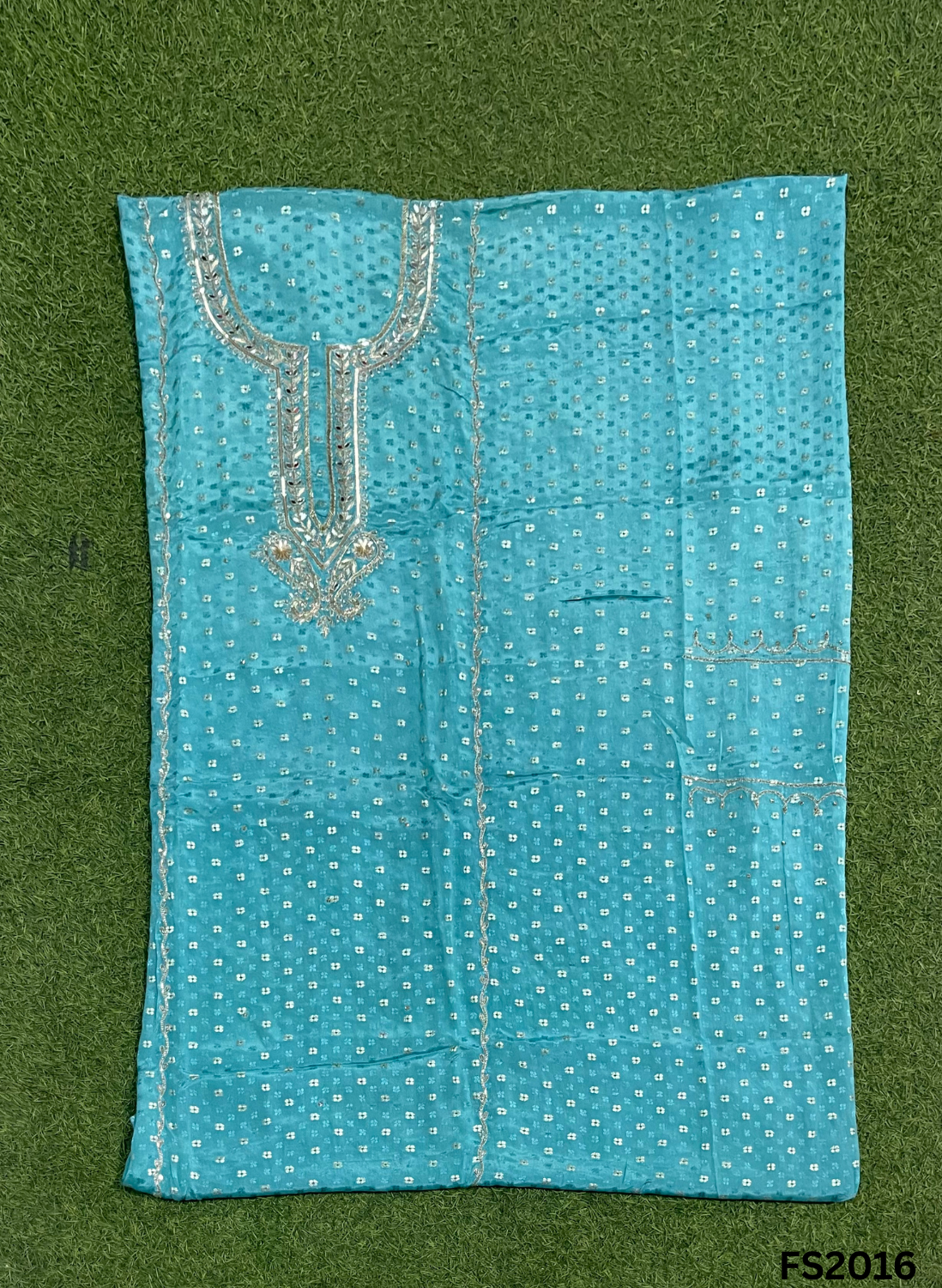 FS2016  | Self Print Shimmer Suit | Party Wear | Wedding | Jaggo | Ring Ceremony | Festival | F9EAAA